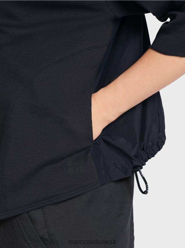 Marc Cain سترة كاجوال مصنوعة من مزيج القماش LVN0D6363 ملابس منتصف الليل الأزرق