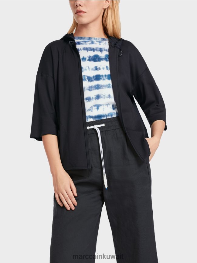 Marc Cain سترة كاجوال مصنوعة من مزيج القماش LVN0D6363 ملابس منتصف الليل الأزرق