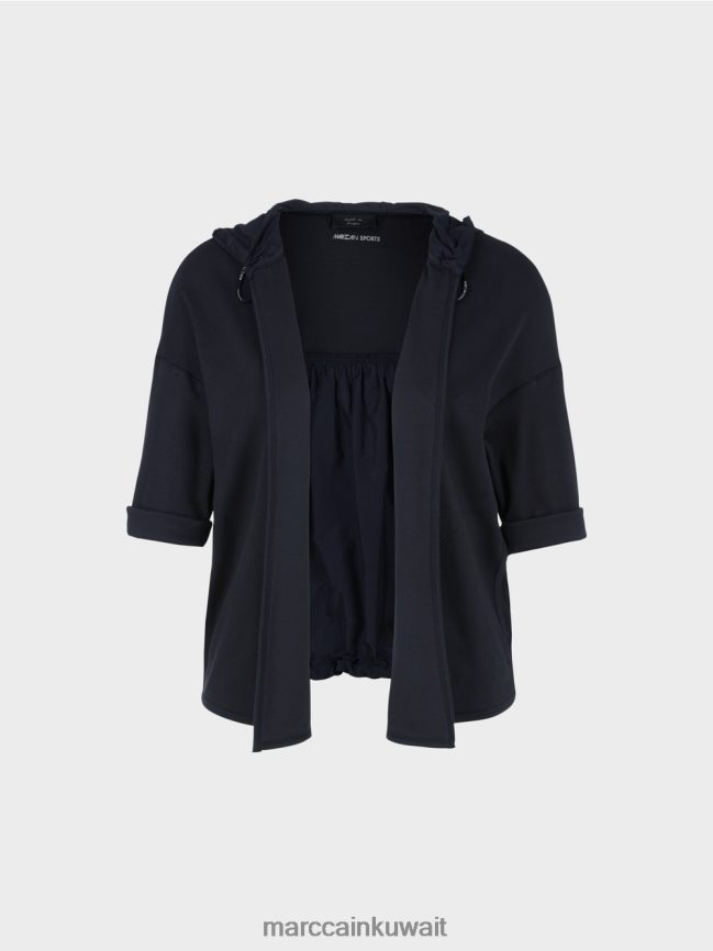 Marc Cain سترة كاجوال مصنوعة من مزيج القماش LVN0D6363 ملابس منتصف الليل الأزرق