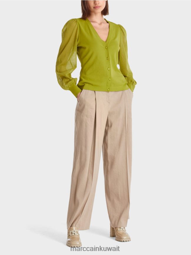 Marc Cain سترة أنثوية "إعادة التفكير معًا". LVN0D6365 ملابس زيتوني أخضر عميق