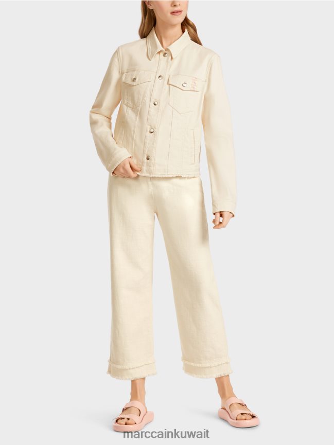 Marc Cain سترة مطبوعة بعبارة "إعادة التفكير معًا". LVN0D6370 ملابس الكتان الناعم