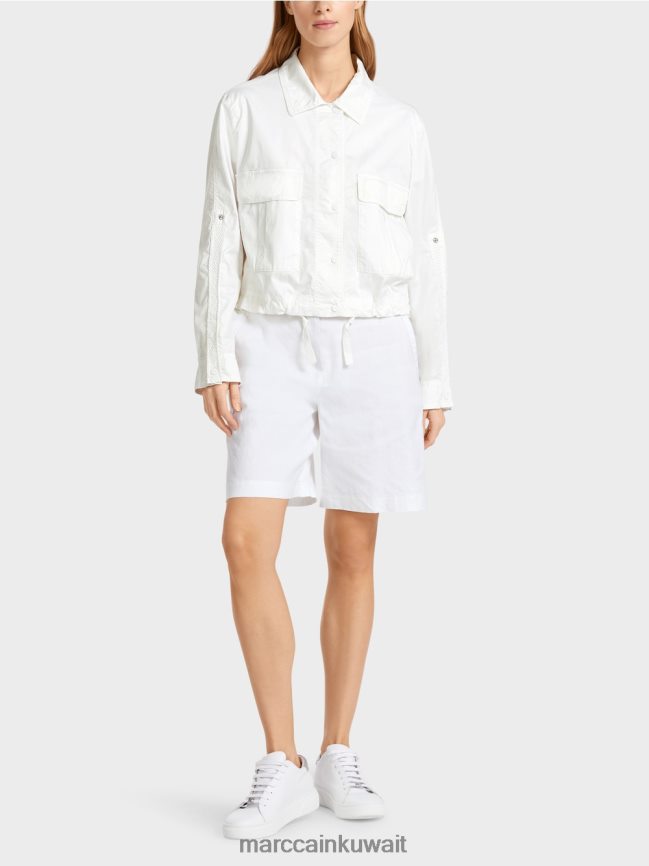 Marc Cain سترة صيفية خفيفة مع جيوب البضائع LVN0D6373 ملابس أبيض