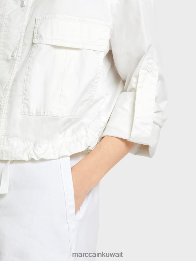 Marc Cain سترة صيفية خفيفة مع جيوب البضائع LVN0D6373 ملابس أبيض