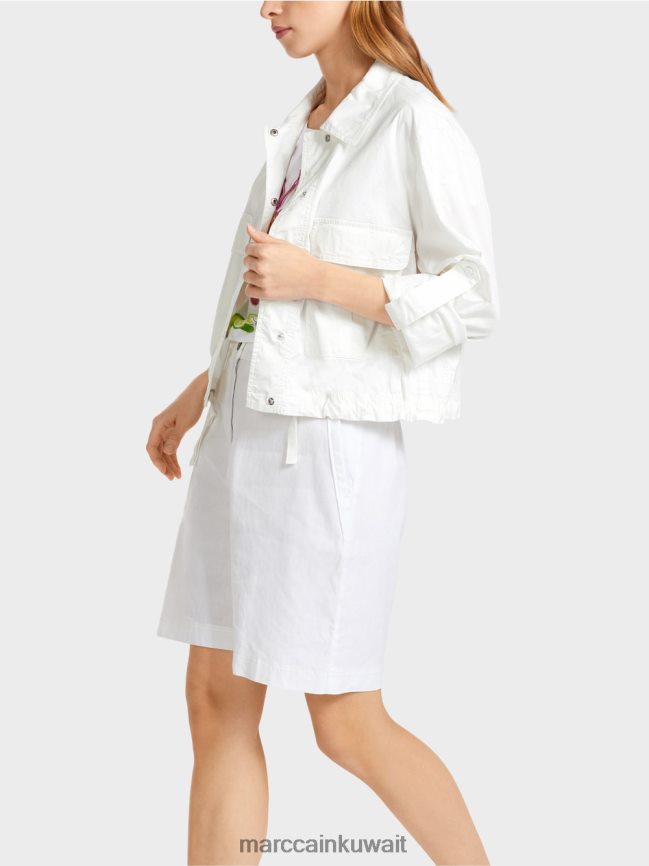 Marc Cain سترة صيفية خفيفة مع جيوب البضائع LVN0D6373 ملابس أبيض