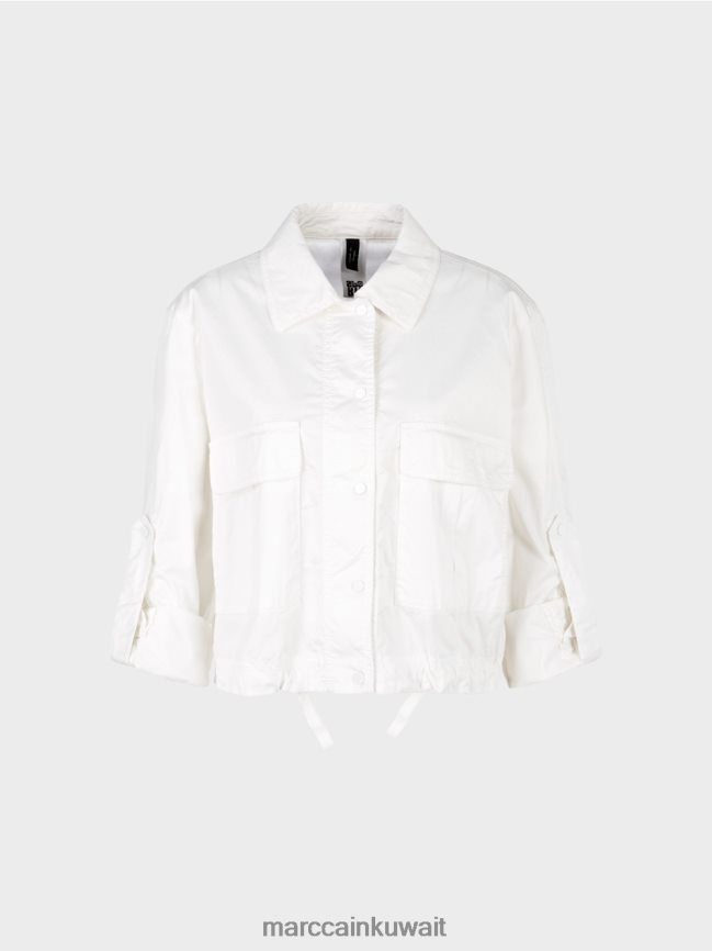 Marc Cain سترة صيفية خفيفة مع جيوب البضائع LVN0D6373 ملابس أبيض