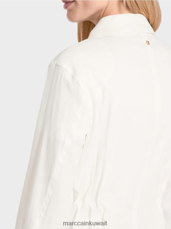 Marc Cain سترة الكتان الأنثوية LVN0D6376 ملابس أبيض مصفر