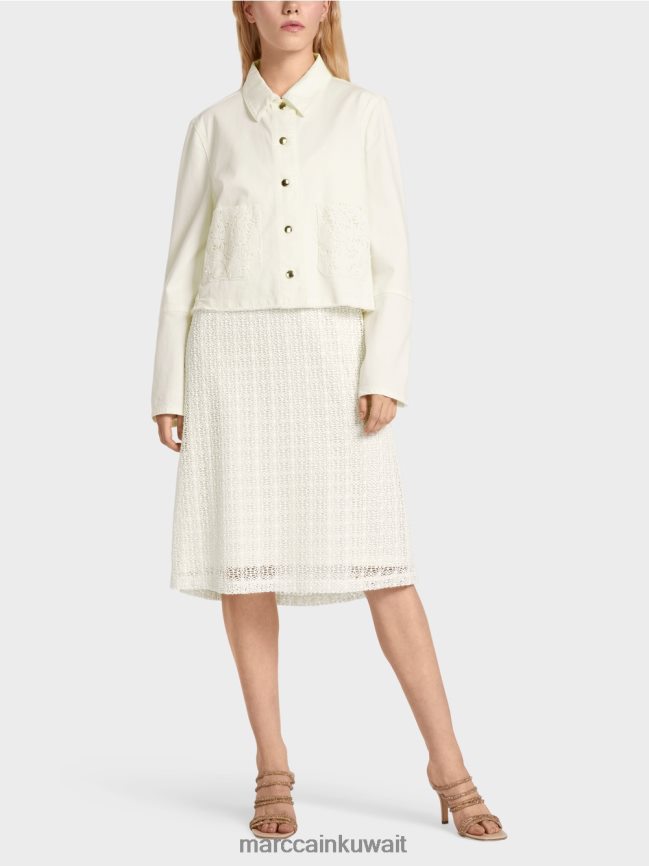 Marc Cain سترة "إعادة التفكير معًا". LVN0D6379 ملابس أبيض مصفر