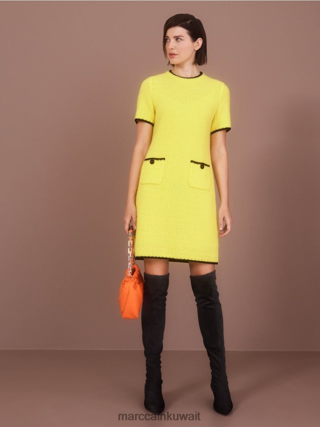 Marc Cain فستان رياضي محبوك في ألمانيا LVN0D637 ملابس ليمون ناعم