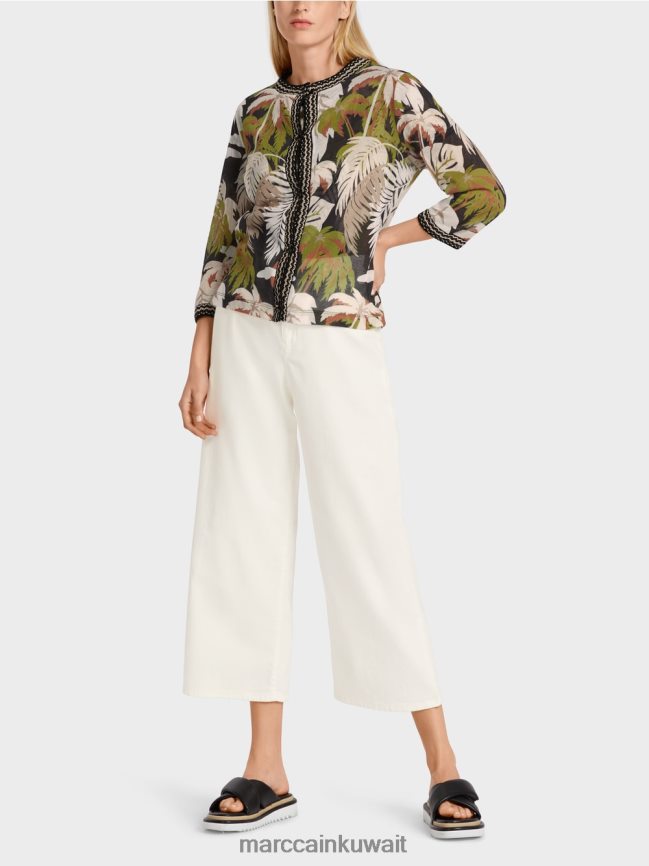 Marc Cain سترة فضفاضة "محبوكة في ألمانيا" LVN0D6381 ملابس زيتوني أخضر عميق