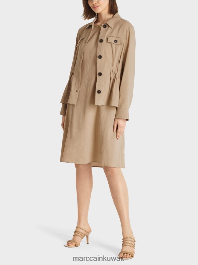 Marc Cain سترة الكتان الأنثوية LVN0D6385 ملابس الرمال العميقة