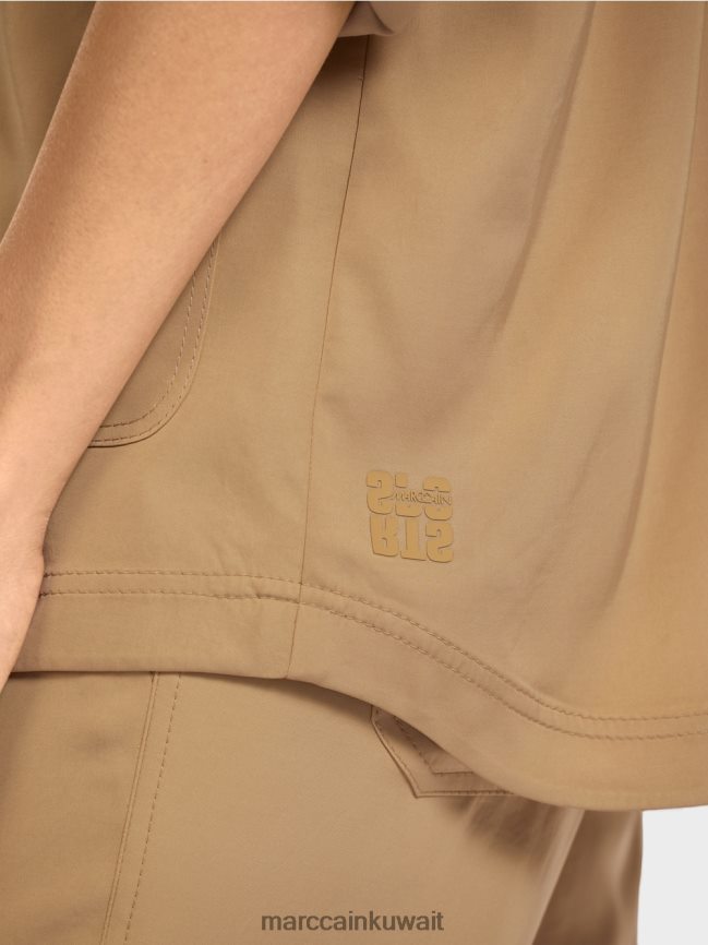 Marc Cain سترة بليزر بأكمام مطوية LVN0D6387 ملابس بني الطين الفاتح