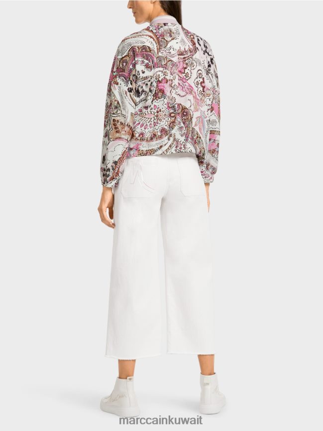 Marc Cain بلوزة كبيرة الحجم بنمط بيزلي LVN0D6388 ملابس الخزامى الخفيف