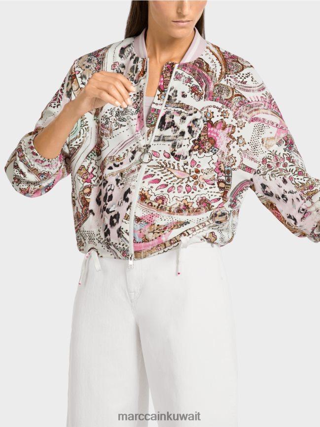 Marc Cain بلوزة كبيرة الحجم بنمط بيزلي LVN0D6388 ملابس الخزامى الخفيف