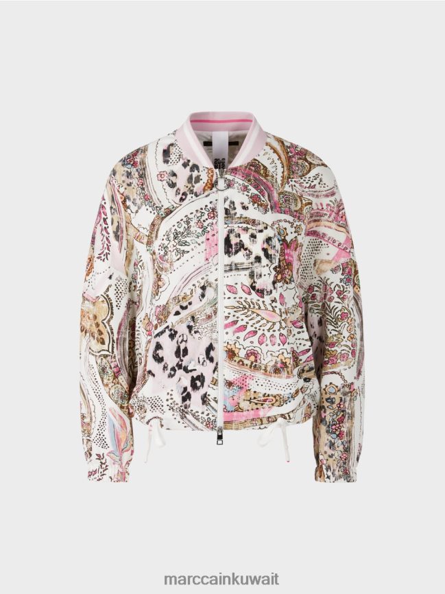 Marc Cain بلوزة كبيرة الحجم بنمط بيزلي LVN0D6388 ملابس الخزامى الخفيف