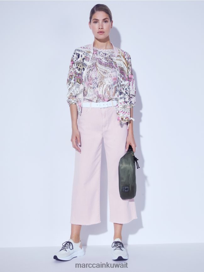 Marc Cain بلوزة كبيرة الحجم بنمط بيزلي LVN0D6388 ملابس الخزامى الخفيف