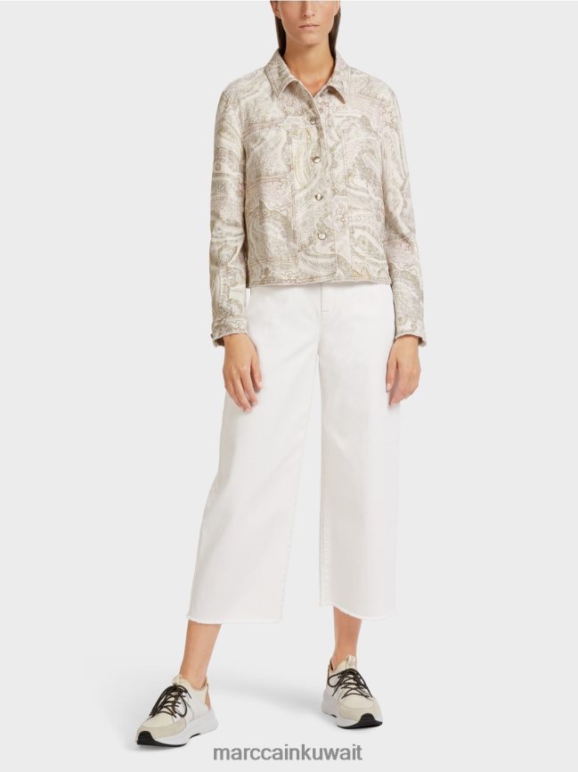 Marc Cain سترة "إعادة التفكير معًا". LVN0D6389 ملابس أبيض مصفر