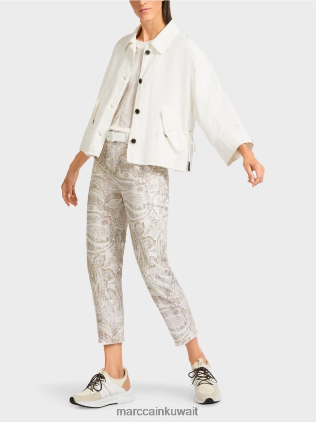 Marc Cain سترة كبيرة الحجم LVN0D6392 ملابس أبيض مصفر