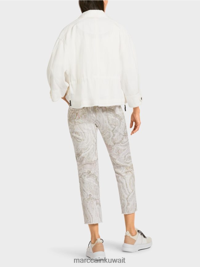 Marc Cain سترة كبيرة الحجم LVN0D6392 ملابس أبيض مصفر