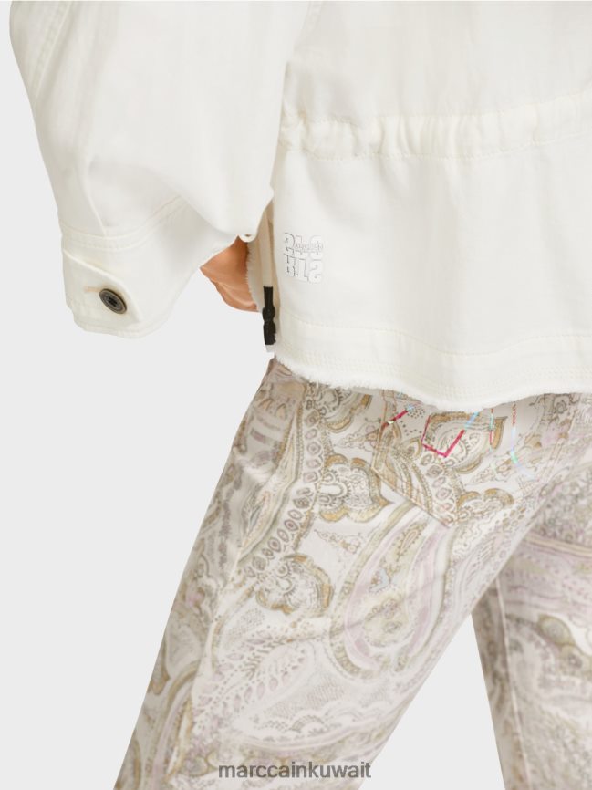 Marc Cain سترة كبيرة الحجم LVN0D6392 ملابس أبيض مصفر