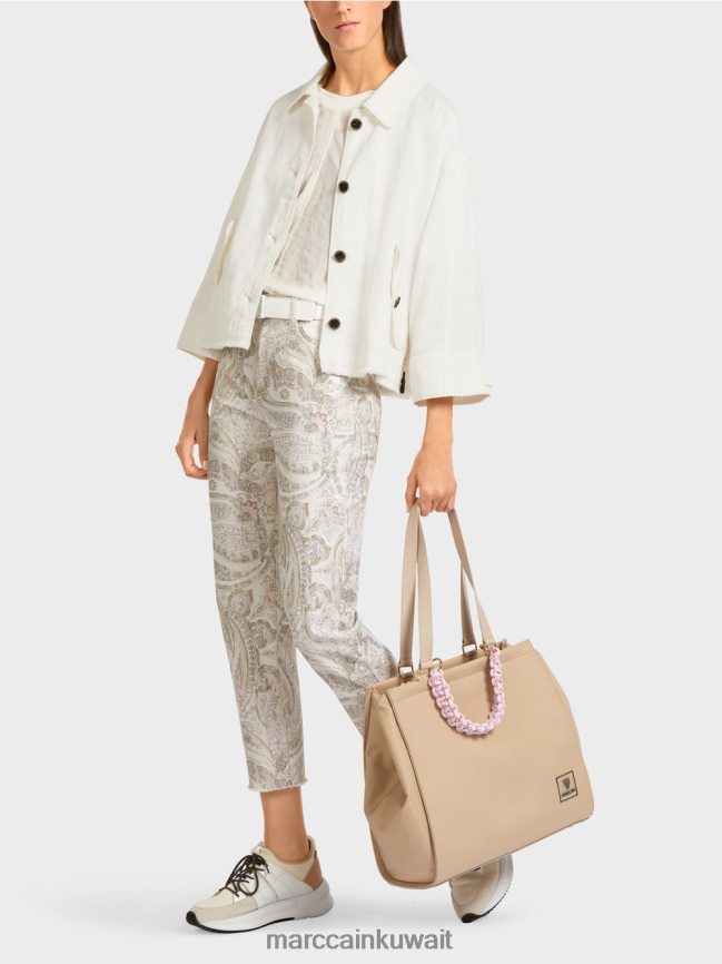 Marc Cain سترة كبيرة الحجم LVN0D6392 ملابس أبيض مصفر