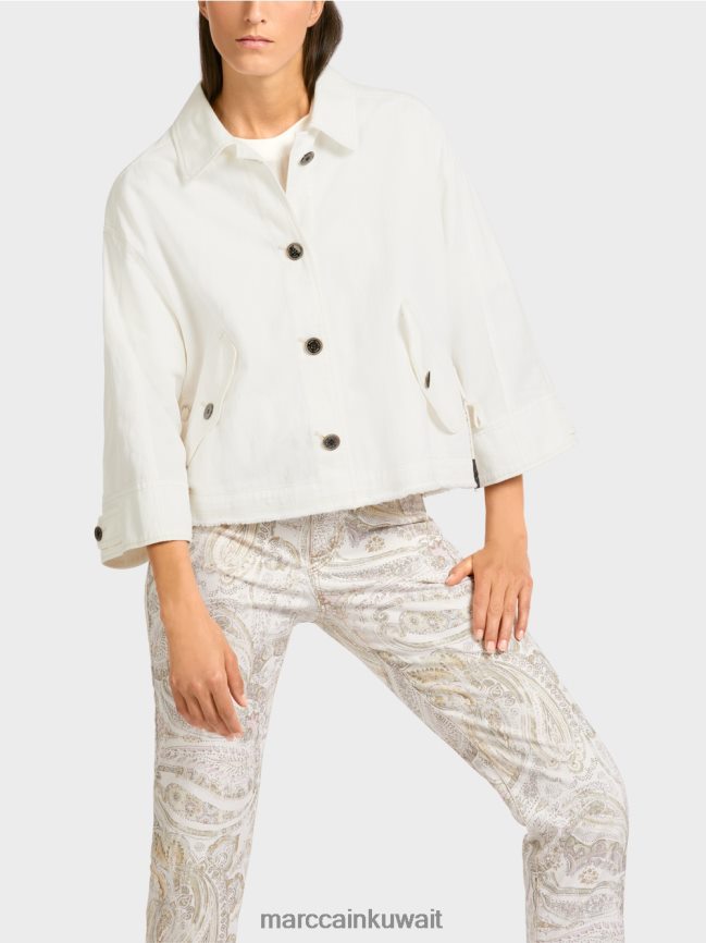 Marc Cain سترة كبيرة الحجم LVN0D6392 ملابس أبيض مصفر