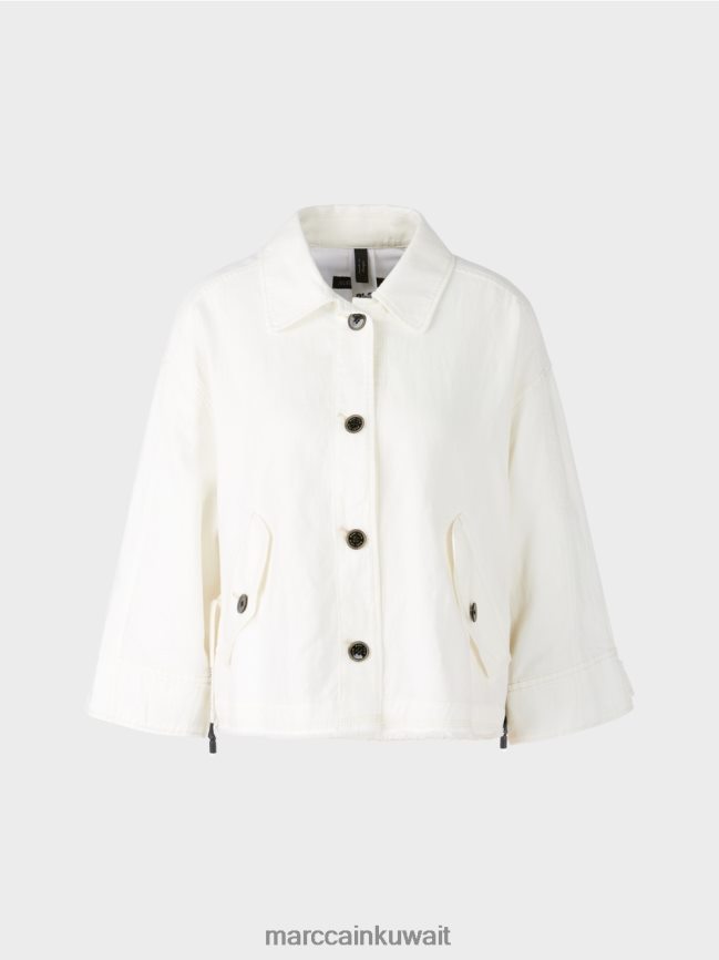 Marc Cain سترة كبيرة الحجم LVN0D6392 ملابس أبيض مصفر