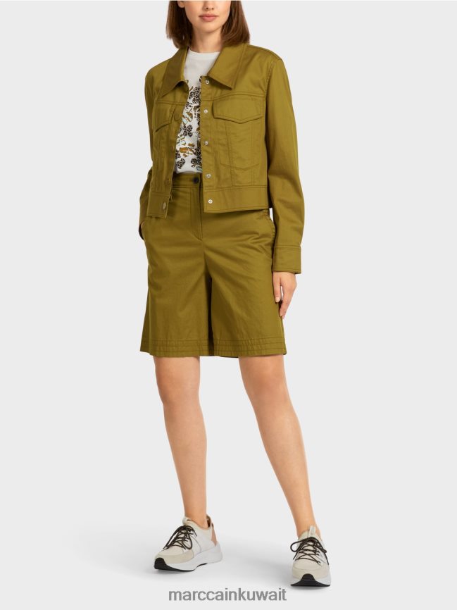 Marc Cain سترة "إعادة التفكير معًا". LVN0D6393 ملابس زيتون أصفر