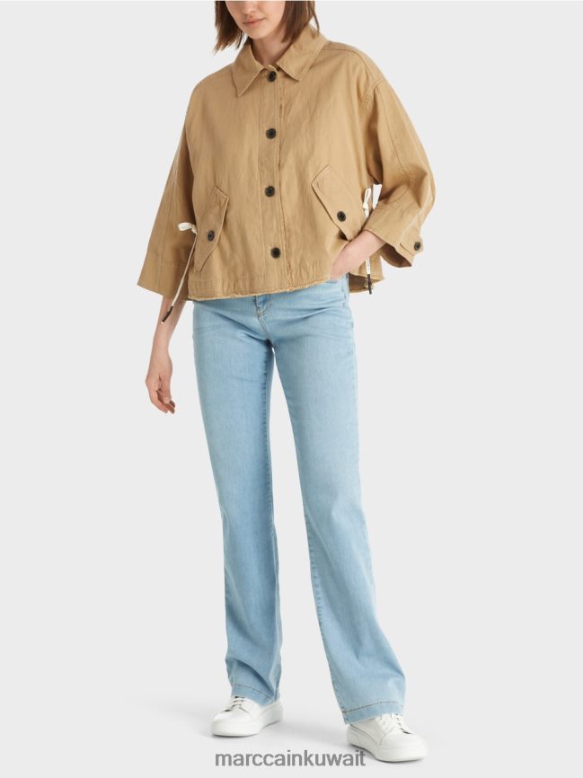 Marc Cain سترة كبيرة الحجم LVN0D6394 ملابس بني الطين الفاتح