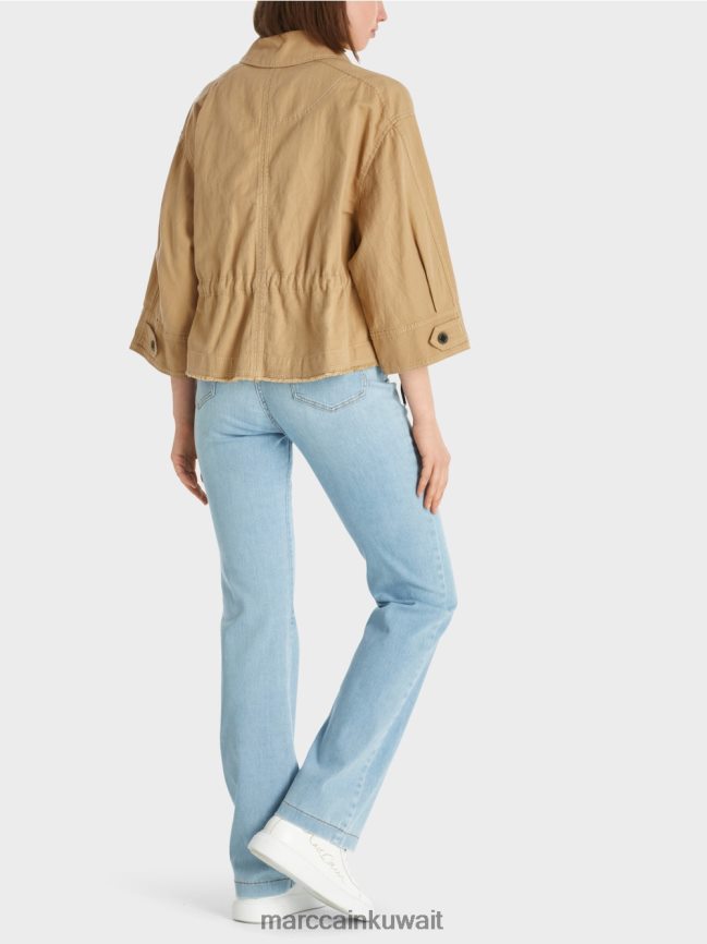 Marc Cain سترة كبيرة الحجم LVN0D6394 ملابس بني الطين الفاتح