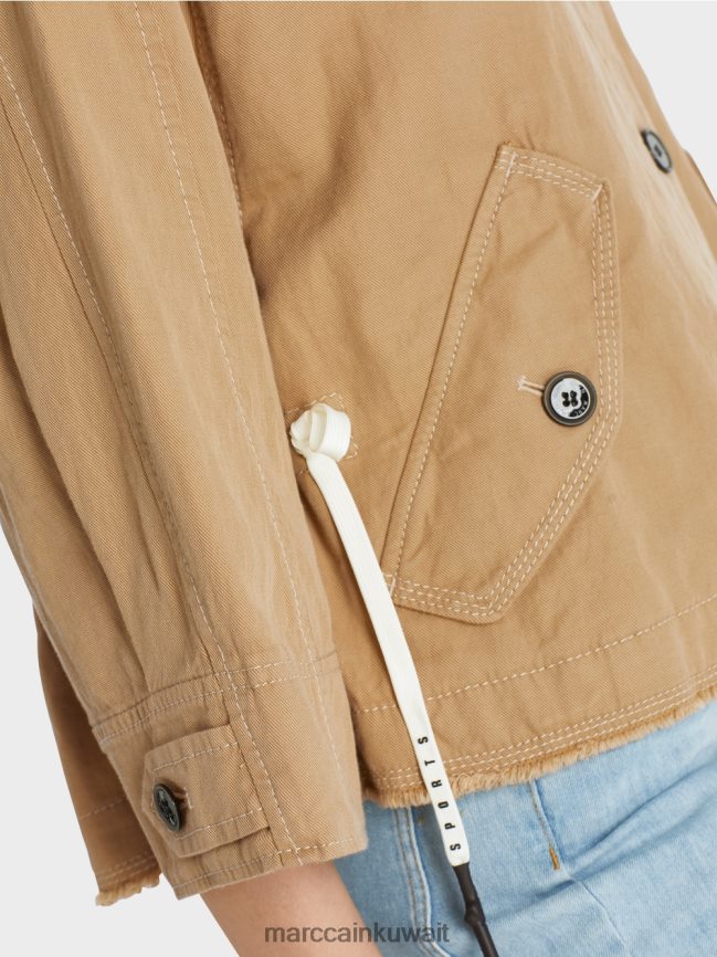 Marc Cain سترة كبيرة الحجم LVN0D6394 ملابس بني الطين الفاتح