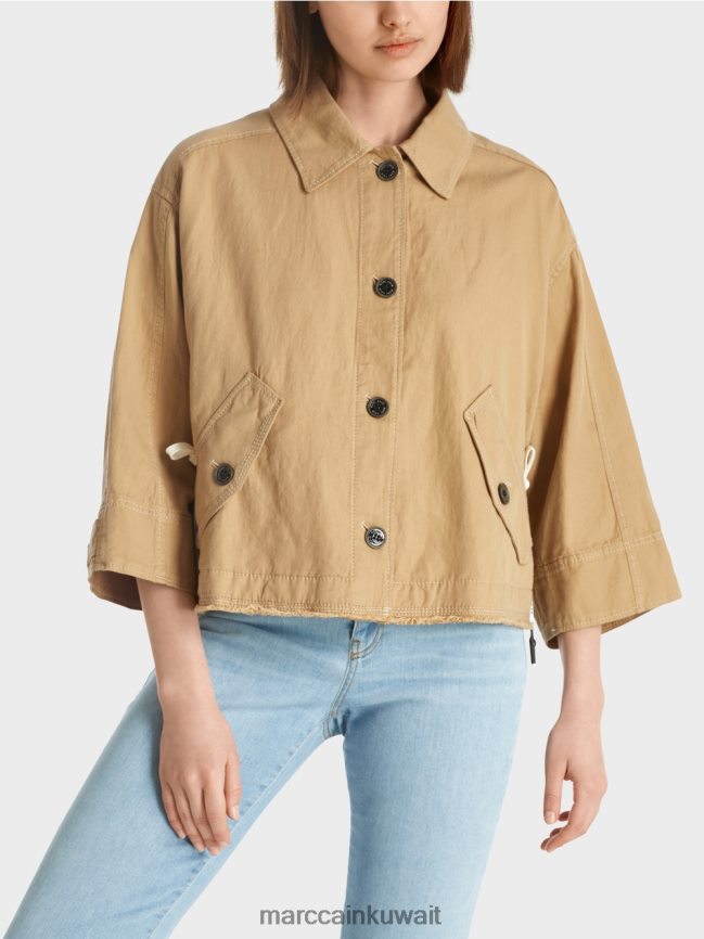 Marc Cain سترة كبيرة الحجم LVN0D6394 ملابس بني الطين الفاتح