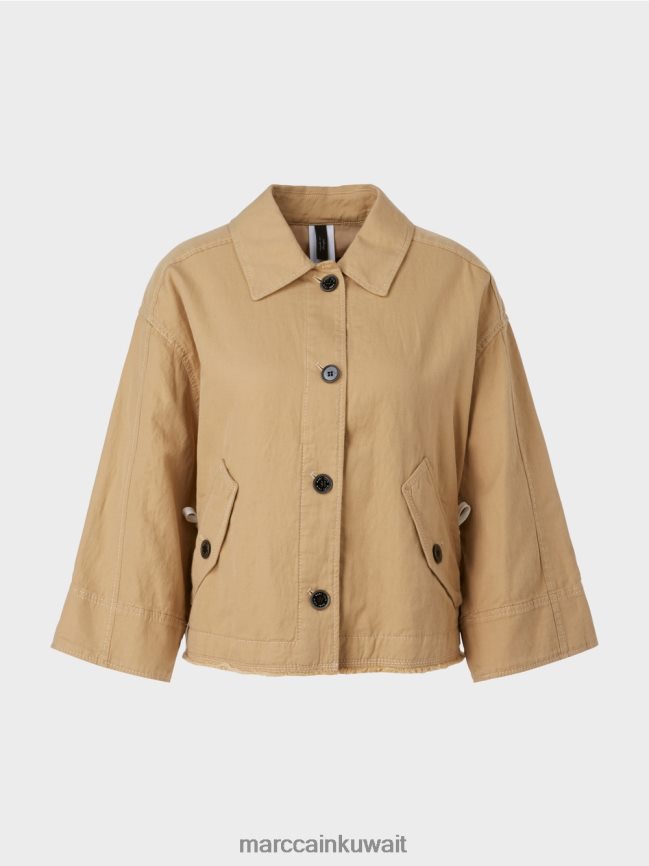 Marc Cain سترة كبيرة الحجم LVN0D6394 ملابس بني الطين الفاتح