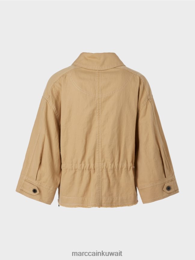Marc Cain سترة كبيرة الحجم LVN0D6394 ملابس بني الطين الفاتح