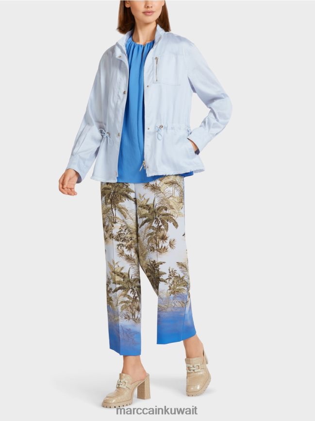 Marc Cain سترة كاجوال للخروج من القطن LVN0D6395 ملابس مسحوق أزرق فاتح