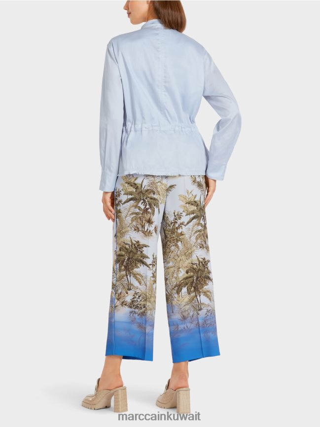 Marc Cain سترة كاجوال للخروج من القطن LVN0D6395 ملابس مسحوق أزرق فاتح