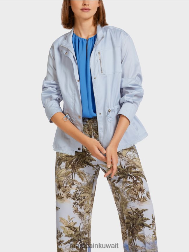 Marc Cain سترة كاجوال للخروج من القطن LVN0D6395 ملابس مسحوق أزرق فاتح