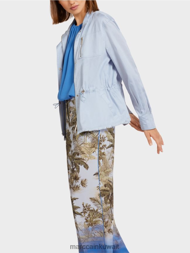 Marc Cain سترة كاجوال للخروج من القطن LVN0D6395 ملابس مسحوق أزرق فاتح