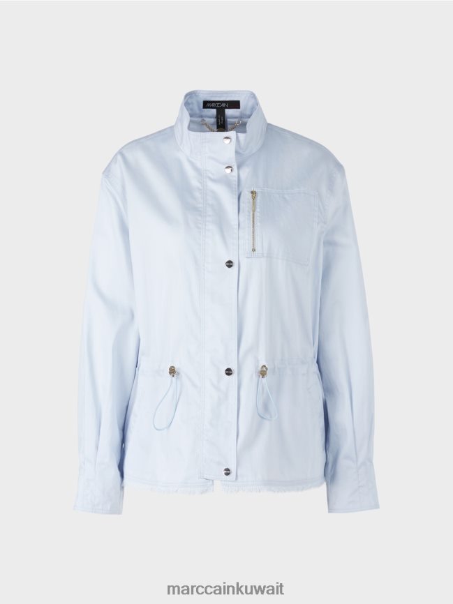 Marc Cain سترة كاجوال للخروج من القطن LVN0D6395 ملابس مسحوق أزرق فاتح