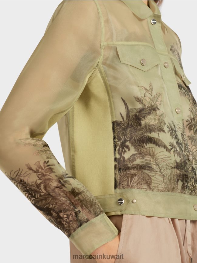 Marc Cain سترة شفافة مع طباعة الأزهار LVN0D6396 ملابس نفس ناعم