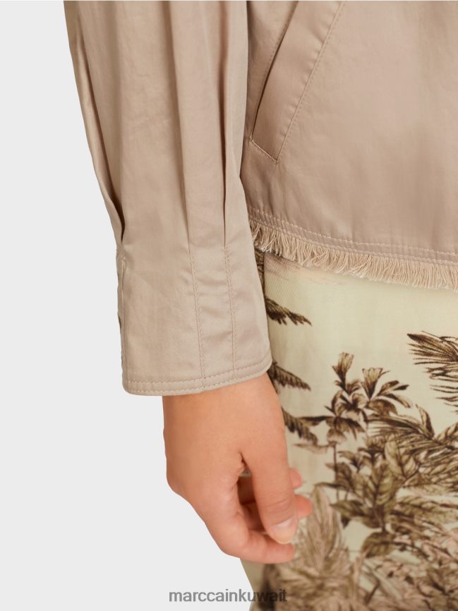 Marc Cain سترة كاجوال للخروج من القطن LVN0D6397 ملابس رمادي داكن ناعم