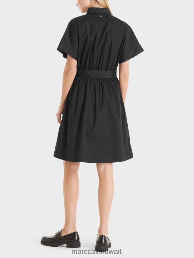Marc Cain فستان قطن مطاطي LVN0D639 ملابس أسود