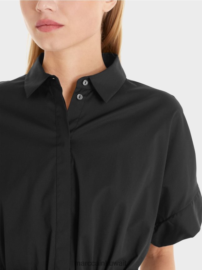 Marc Cain فستان قطن مطاطي LVN0D639 ملابس أسود