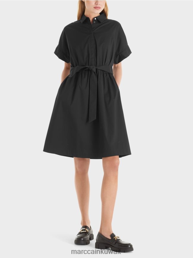 Marc Cain فستان قطن مطاطي LVN0D639 ملابس أسود