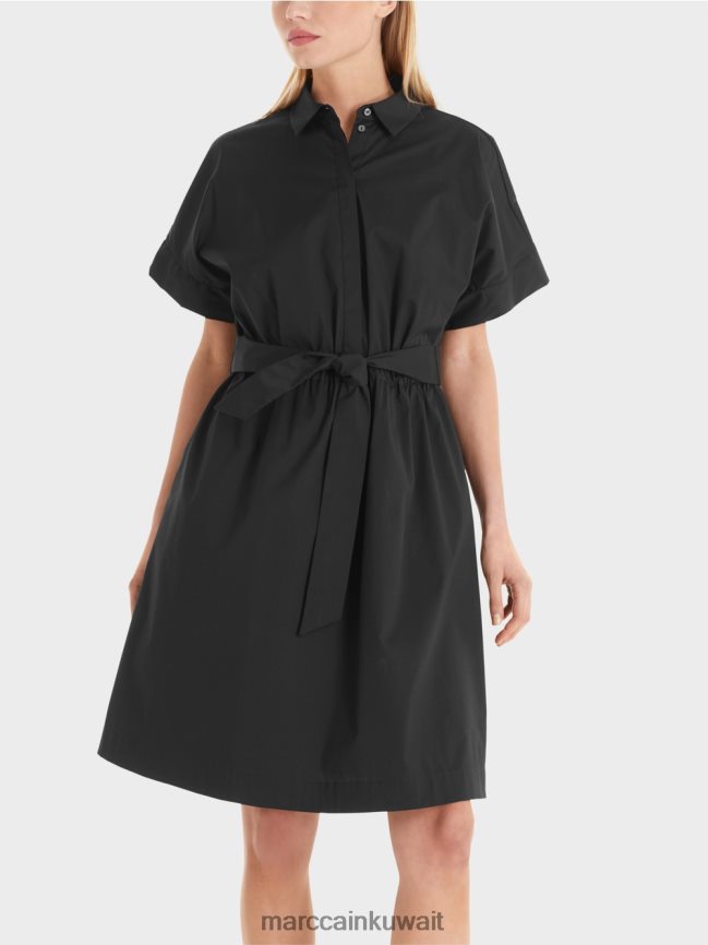 Marc Cain فستان قطن مطاطي LVN0D639 ملابس أسود