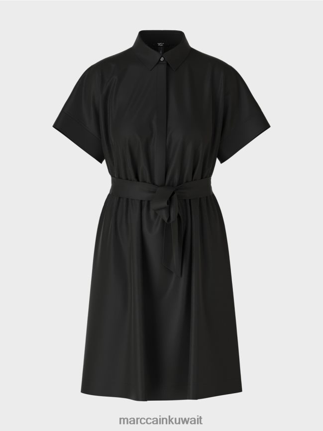 Marc Cain فستان قطن مطاطي LVN0D639 ملابس أسود