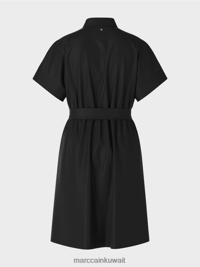 Marc Cain فستان قطن مطاطي LVN0D639 ملابس أسود