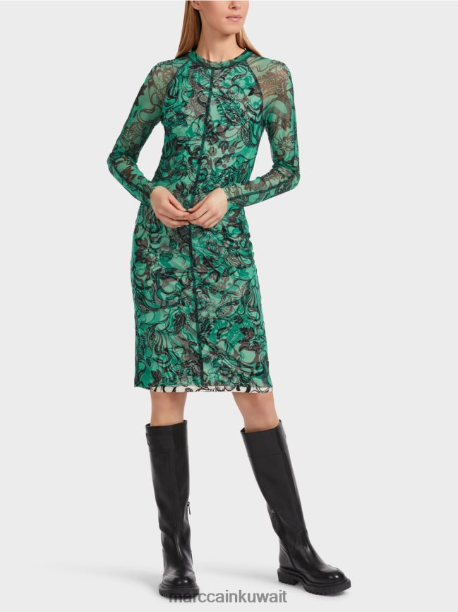 Marc Cain فستان من التول المطاطي يعانق الجسم LVN0D64 ملابس المينا