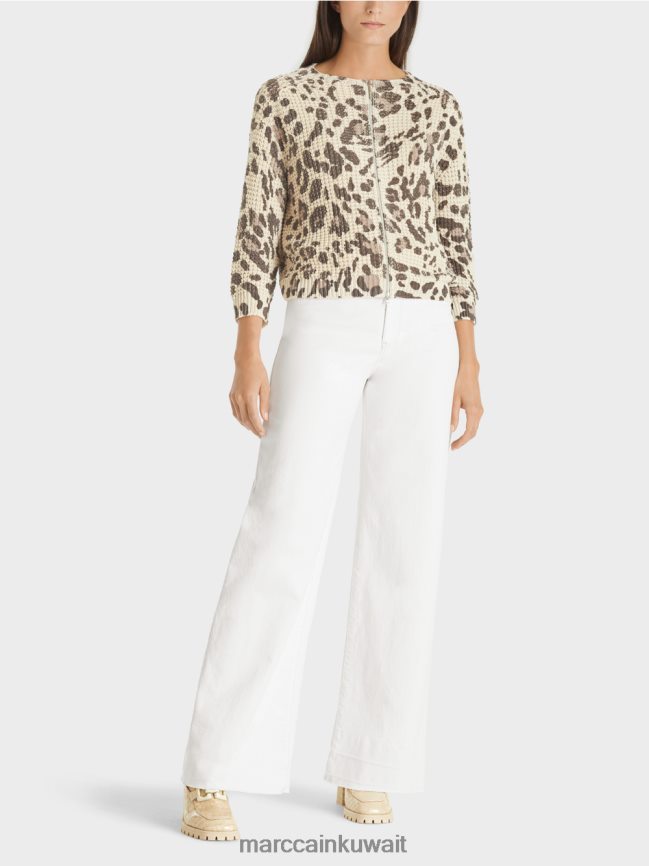 Marc Cain سترة محبوكة في ألمانيا LVN0D6400 ملابس رمادي داكن صحراوي ناعم