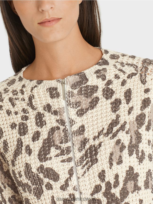 Marc Cain سترة محبوكة في ألمانيا LVN0D6400 ملابس رمادي داكن صحراوي ناعم