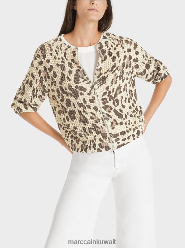 Marc Cain سترة محبوكة في ألمانيا LVN0D6400 ملابس رمادي داكن صحراوي ناعم